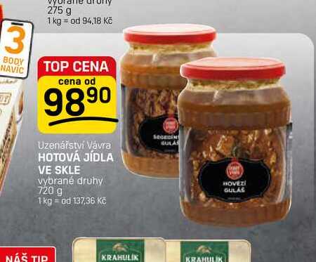 HOTOVÁ JÍDLA VE SKLE vybrané druhy 720 g