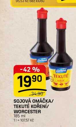 SOJOVÁ OMÁČKA/ TEKUTÉ KOŘENÍ/ WORCESTER 185 ml 