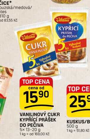 VANILINOVÝ CUKR KYPŘÍCÍ PRÁŠEK DO PEČIVA 5x 13-20 g