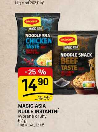 MAGIC ASIA NUDLE INSTANTNÍ vybrané druhy 62 g