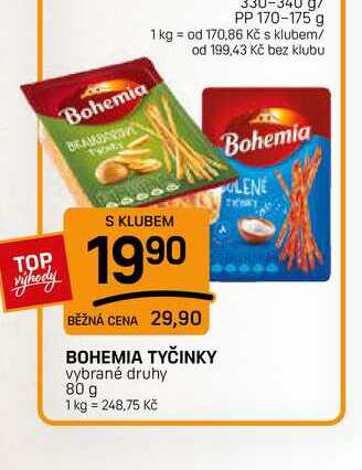 BOHEMIA TYČINKY vybrané druhy 80 g