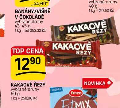 KAKAOVÉ ŘEZY vybrané druhy 50 g 