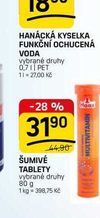 ŠUMIVÉ TABLETY vybrané druhy 80 g