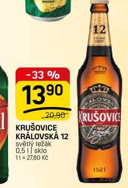 KRUŠOVICE KRÁLOVSKÁ 12 světlý ležák 0,5l