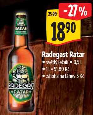 Radegast Ratar, 0,5 l