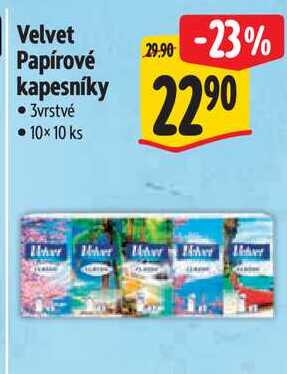 Velvet Papírové kapesníky, 10x 10 ks