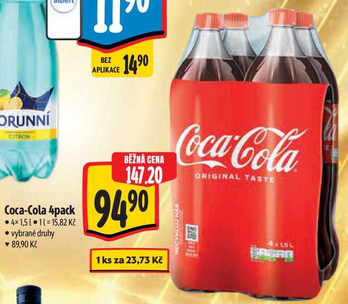 Coca-Cola 4pack, 4x 1,5 l