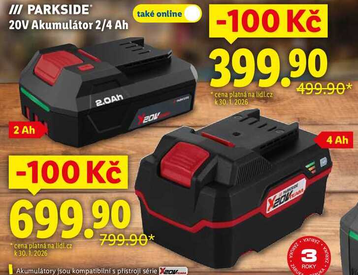 20V Akumulátor 2/4 Ah 