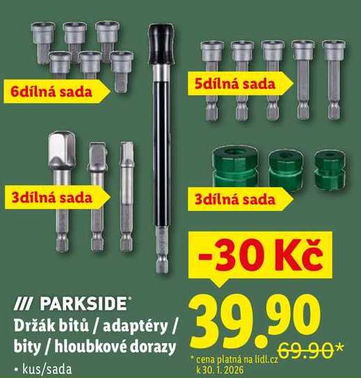 Držák bitů/adaptéry/bity/hloubkové dorazy 