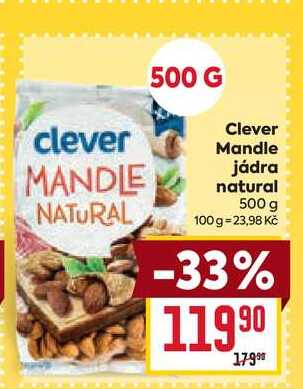 Clever Mandle jádra natural 500 g