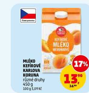 MLÉKO KEFÍROVÉ KARLOVA KORUNA, 450 g 