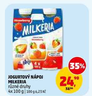 JOGURTOVÝ NÁPOJ MILKERIA, 4x 100 g 