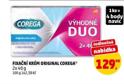 FIXAČNÍ KRÉM ORIGINAL COREGA, 2x 40 g
