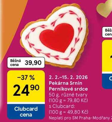 Perníkové srdce, 50 g, různé tvary 