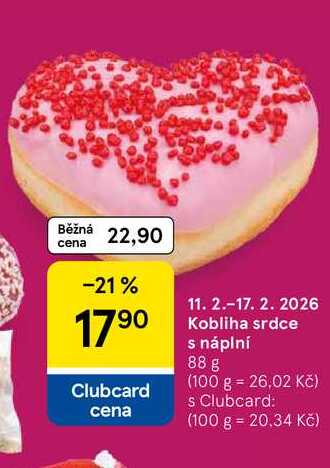 Kobliha srdce s náplní, 88 g 