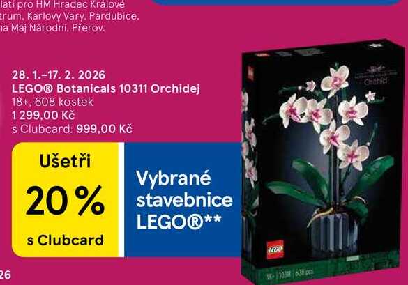 LEGO® Botanicals 10311 Orchidej 18+, 608 kostek  