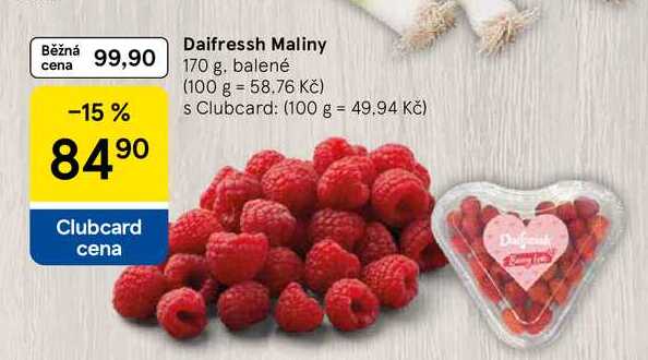Daifressh Maliny, 170 g, balené 