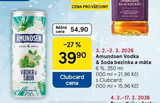 Amundsen Vodka & Soda bezinka a máta 6%, 250 ml 