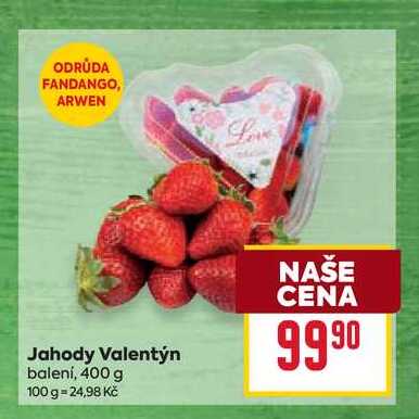 Jahody Valentýn balení, 400 g