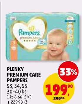 PLENKY PREMIUM CARE PAMPERS S3, S4, S5, 30-40 ks