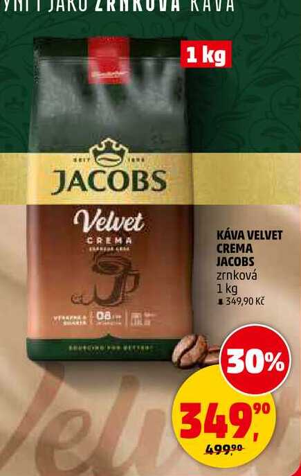 KÁVA VELVET CREMA JACOBS zrnková, 1 kg