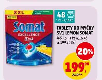 TABLETY DO MYČKY 3V1 LEMON SOMAT, 48 ks 