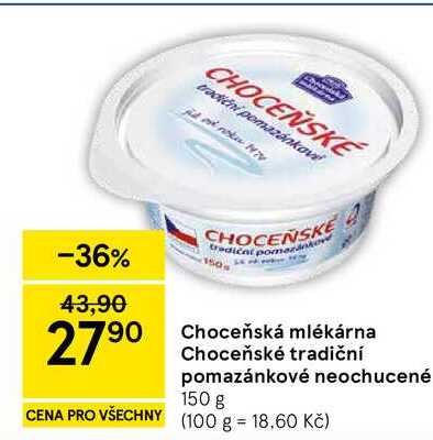 Choceňská mlékárna Choceňské tradiční pomazánkové neochucené, 150 g 