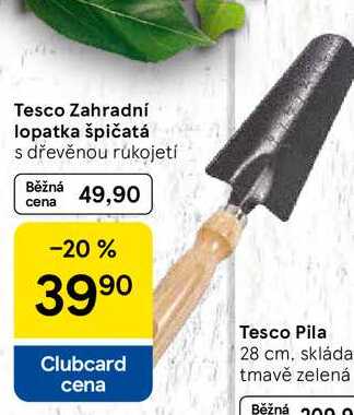 Tesco Zahradní lopatka špičatá s dřevěnou rukojetí  