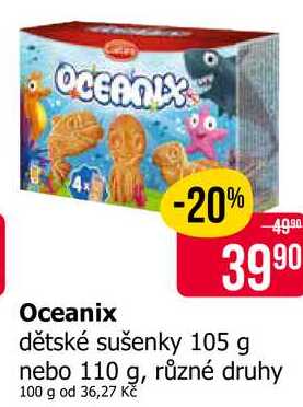 Oceanix dětské sušenky 105 g 