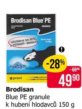 Brodisan Blue PE granule k hubení hlodavců 150 g