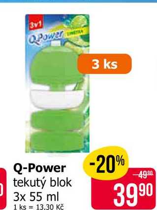 Q-Power tekutý blok 3x 55 ml 