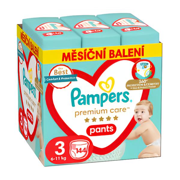 Pampers Pants Premium Care Plenkové kalhotky, měsíční balení, vel. 3 (6-11 kg)