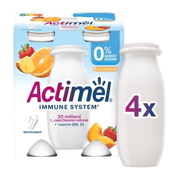 Actimel probiotický jogurtový nápoj s vitamíny Fruit Sensation bez přidaného cukru 4x100g