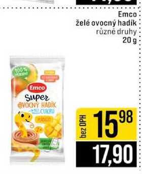 Emco želé ovocný hadik různé druhy 20 g