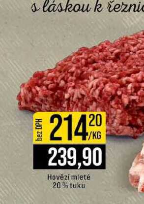 Hovězí mleté 20% tuku 1kg