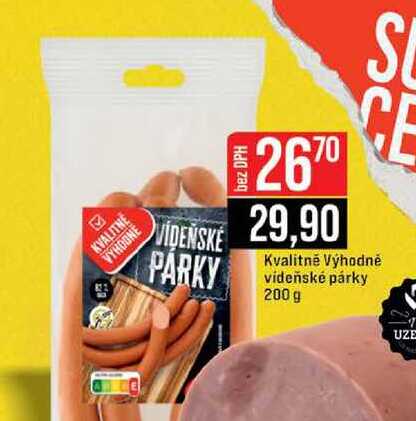 Kvalitně Výhodně vídeňské párky 200 g