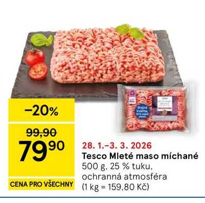 Tesco Mleté maso míchané, 500 g