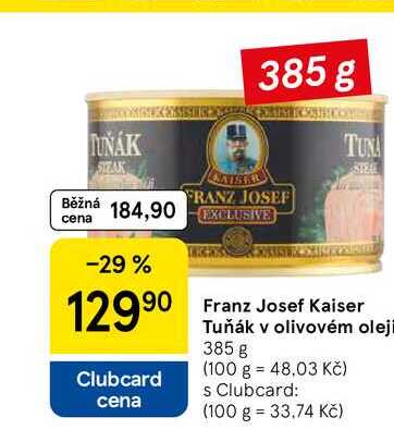 Franz Josef Kaiser Tuňák v olivovém oleji, 385 g