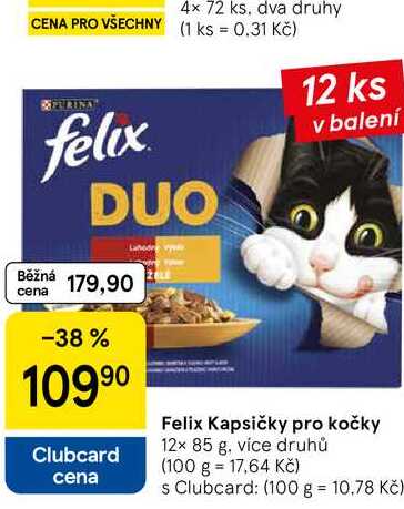 Felix Kapsičky pro kočky, 12× 85 g