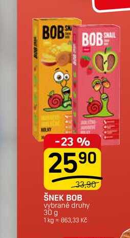 ŠNEK BOB vybrané druhy 30 g 