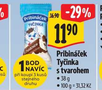 Pribináček Tyčinka s tvarohem 38g