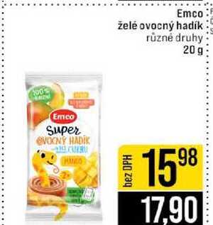 Emco želé ovocný hadík různé druhy 20g