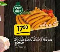 VÍDEŇSKÉ PÁRKY VE SKOP STŘÍVKU PREMIUM 100g 