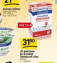 JČ SMETANA KE ŠLEHÁNÍ TRVANLIVÁ 31% 250ml 