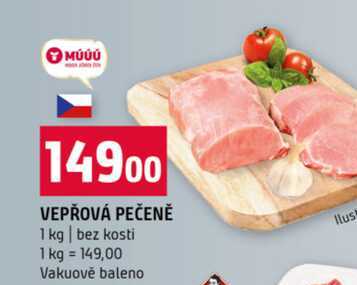 VEPŘOVÁ PEČENĚ bez kosti 100g