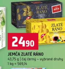 JEMČA ZLATÉ RÁNO 43,75 g čaj černý vybrané druhy