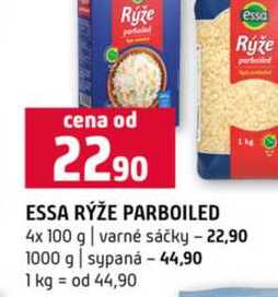 ESSA RÝŽE PARBOILED 4x 100 g varné sáčky 1000 g sypaná 