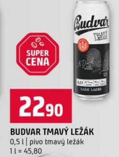 BUDVAR TMAVÝ LEŽÁK 0,5l pivo tmavý ležák