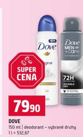 DOVE 150 ml deodorant vybrané druhy
