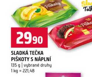 SLADKÁ TEČKA PIŠKOTY S NÁPLNÍ 135 g vybrané druhy